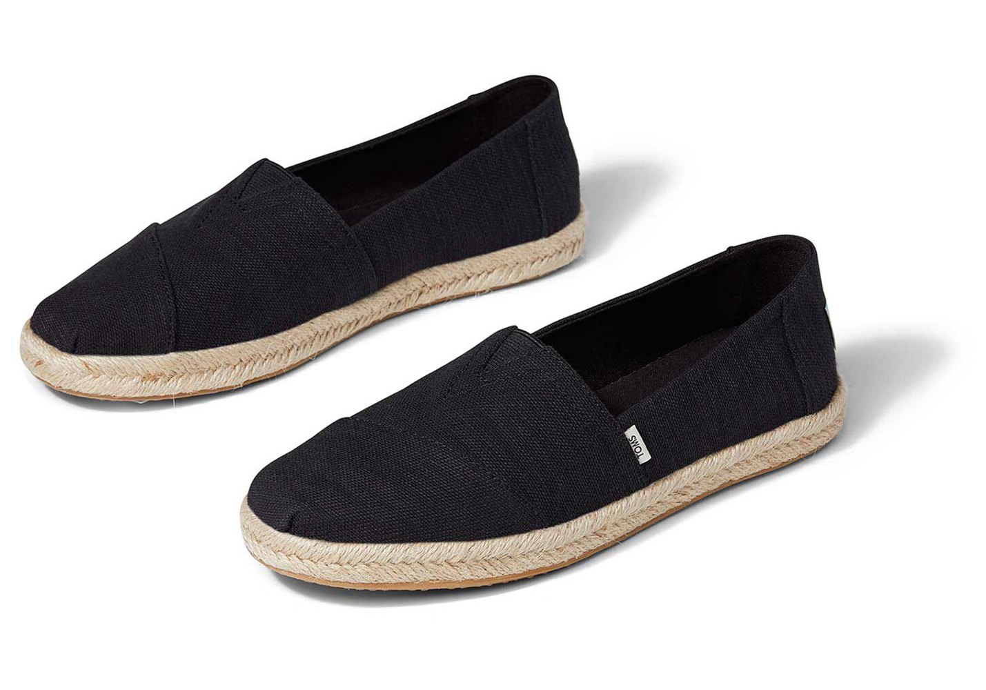 Toms Espadryle Damskie Czarne - Alpargata Rope - 65CPFSGKQ